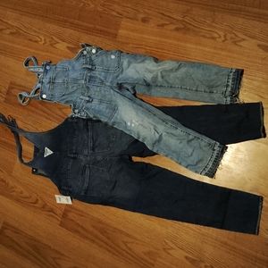 Two pairs kids overalls